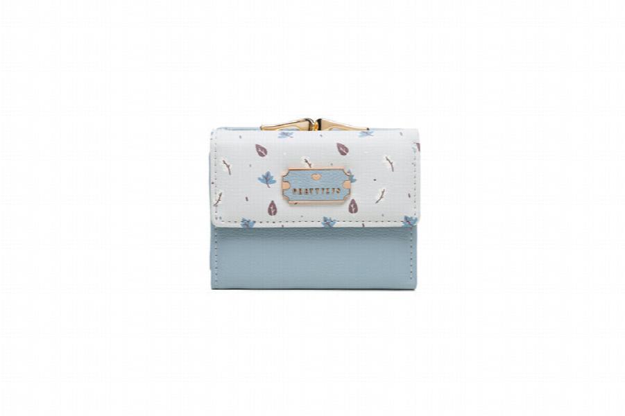 Women's Flower Printing Tri-fold Short Wallet, PU